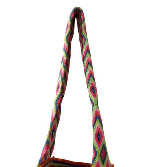 WAYUU Handmade Crochet Beaded Crossbody Bag Multicolor Tasseled Bohemian Hippie - Picture 14 of 15